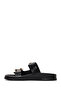 Women's Black Double Buckle Slippers 26Sfd442118 - 3