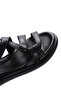 Women's Black Ankle Buckle Leather Sandals 26Sfd360318 - 8