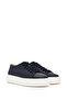 Men's Navy Blue Lace-Up Thick Sole Sports Shoes, Genuine Leather Sneaker 25Sfd6107Ft - 3