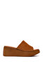 Women's Dark Powder Wedge Heeled Suede Leather Slippers 26Sfd340910