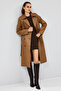 Natalia Women's Brown Leather Trench Coat 24Wgd5247U4 - 6