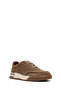 Men's Beige Lace-Up Thick Sole Sports Shoes, Nubuck Genuine Leather Sneaker 25Sfd6110V3 - 6