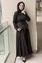 Embossed Floral Embroidered Jacket Skirt Set - 2