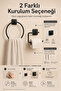 Jasmin Adhesive Black Square 3-Piece Bathroom Set |   Toilet Roll Holder, Solo Towel Holder, Round Towel Holder - 3