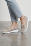 Iliada Women's Ice Color Laser Cut Comfortable, Comfortable Buckle Detailed Orthopedic Walking Shoes for Daily Use - 4