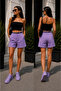 Women's City-Style Casual Shorts 43 cm Full Length Trendy Model with Belt Gift