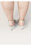 Women's Pointed Toe Buckle Detailed Evening Dress Shoes Beige Satin - 7