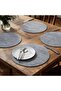 Eco 4 Piece Round Placemat Set 35x35cm-grey