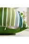 Tonal Stripe Lumbar Pillow With Zipper Closure 240 Gsm - 30x50 Cm - Green - 2