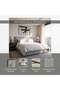 Leeburn King Bed 180x200 Cm With Hydraulic, Lamp & Bed Storage - Grey - 8