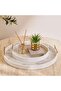 Berg Marble Design Decor Wooden Tray 35cm Round - White - 3