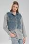 Women's Denim Vest Detailed Striped Fabric Design Shirt - 2