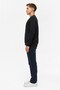 Oversize Mold Black O-Neck 3 Thread Soft Textured Sweat - 6