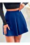 Women's Pleated Mini Blue Skirt - 2