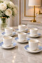 6-Piece White Porcelain Coffee Cup Set, 85ml