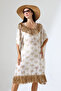Long Linen Beach Dress with Tassels Pareo - 4