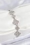 Brass Zircon Stone Clover Model Silver Color Vip Series Women's Bracelet