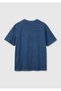 Men's Blue 100% Cotton Logo Printed Relax Fit T-Shirt - 2