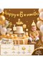 Dzyn Happy 6 Month Gold Party Set - 6 Month Celebration Ornaments Set - 2