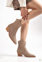 Beige Nude Cream Mink Lace Western Cowboy Short Summer Boots - 5