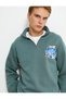 Warner Bros Half Zipper Sweatshirt Licensed Printed Hooded