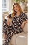 Women's Mi̇lan Leopard Patterned Buttoned Pajama Set
