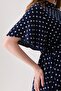 Maternity Polka Dot Pattern 100% Viscose Dress, Short Sleeve Model, Waist Belt, Collar, Long Zipper and Button Detail - 4
