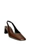 U654080509 Brown Thick Heeled Women's Shoes - 5