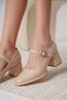 Nude Patent Leather Women's Heeled Shoes Tr18Ms08B - 4