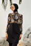Half Zipper Lycra Full Covered Hijab Swimsuit
