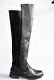 Black Faux Leather Women's Boots J726533209 - 4