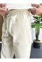 Men's Elastic Waist Baggy Casual Pants Cream Edw359 - 6