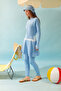 Garnished Swimsuit Skirt Baby Blue - 7