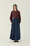 Pins Detailed Denim Skirt Blue - 3