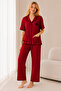 Bürümcük Knitted Short Sleeve Women's Buttoned Pajama Set - 3