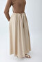 Gathered Waist Skirt Stone - 8