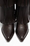 Bitter Brown Matte Leather Tasseled Buckle Western Cowboy Boots - 3