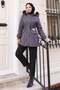 Zippered Hooded Coat Gray 19270