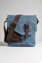 Genuine Leather 4035 Lemon Mold Blue Water Resistant Postman Shoulder Waxed Canvas Laptop School Bag