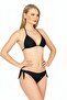Beria Women's Triangle Half Padded Black Bikini Set