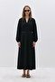 Black Meggie V-Neck Long Dress