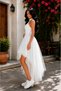 Full Size Recommended-Women/Girls Short Front Long Back Pearl Tulle Evening Dress(Baby Shower,Wedding,Engagement,Nikah,Henna,Party,Ball) - 6