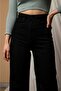 Women's High Waist Black Stretchy Palazzo Jeans - 2