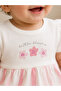 Infant Girls Floral Yoke Bubble Romper with Purple Stripe Bottom - 5