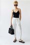 4307 Women's Elastic Waist Carrot Leg Shalwar Trousers White - 3
