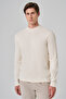 Men's Ecru Trend Crew Neck Rayon Knitwear