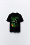 Limes Written Lemon Design Printed Black Women's Oversize T-Shirt - 2