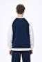 Boys / Young Men's Navy Blue Raglan Sleeve Extreme Sport Printed Comfortable Cut Top and Bottom Tracksuit Set - 5