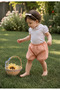 Salmon Color Waffle Muslin Fabric Kids Baby Shorts Comfortable and Loose - 3