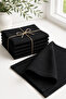 Set of 6 100% Linen Fabric Black Napkins - 5